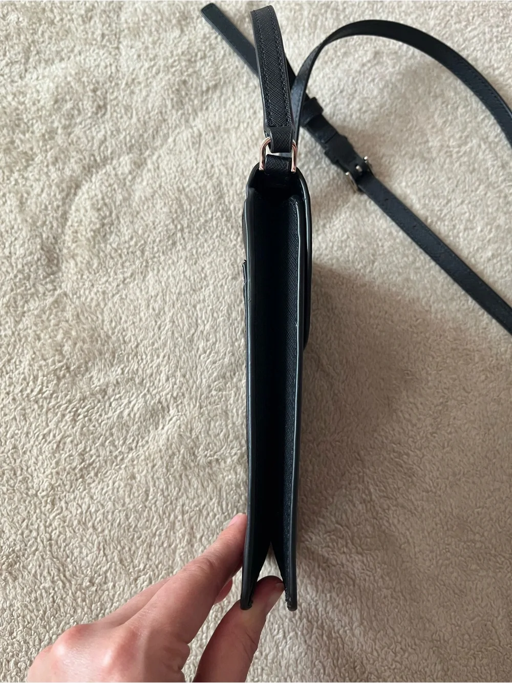kate spade Black Saffiano Crossbody Phone Pouch